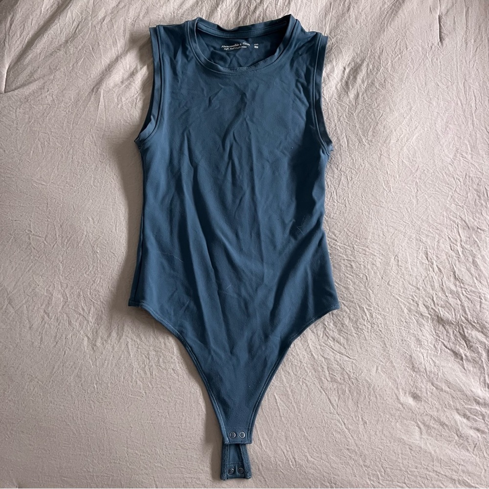 Abercrombie and Fitch Blue Sleeveless Bodysuit
